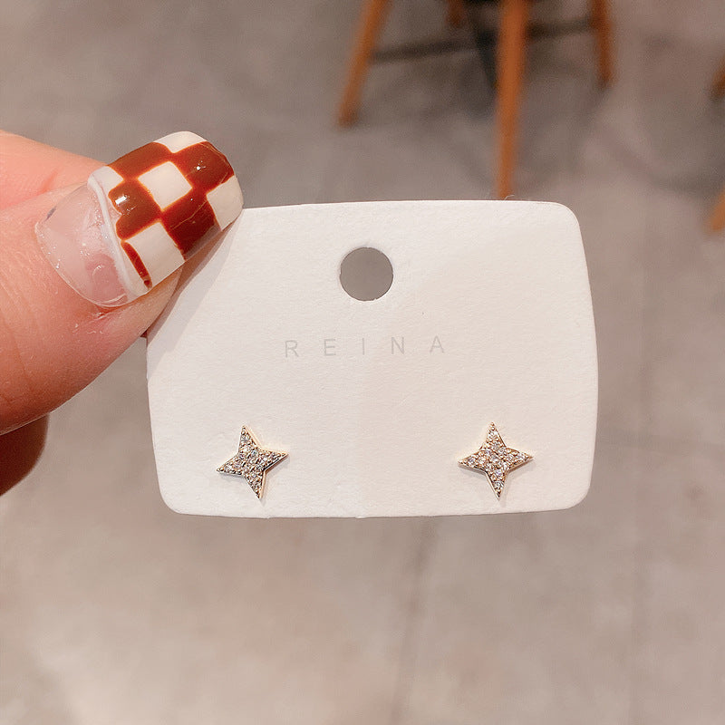 Double Star Pearl Earring Studs