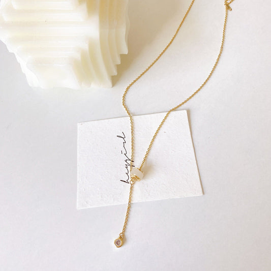 Gold Cat Eye Stone Pendant Necklace