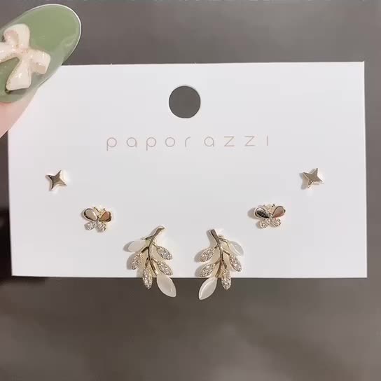 Gold Toned Variety Earring Studs