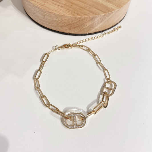 Gold Diamond Geometric Bracelet