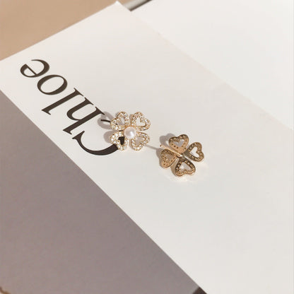 Four Leaf Clover Pearl Earrings