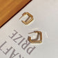 Retro Gold Braided Square Earrings