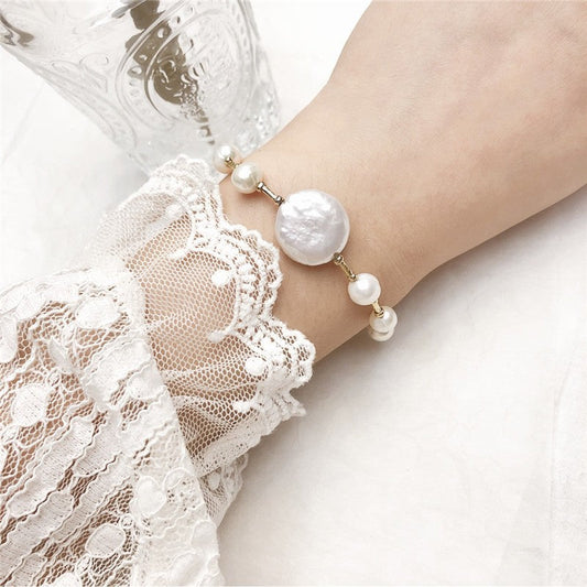 White Iridescent Pearl Bracelet