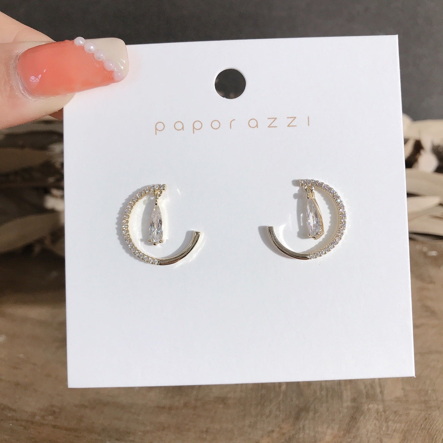 Round Tear Drop Diamond Earrings