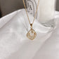 White Iridescent Shell Stone Necklace