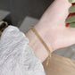 Asymmetrical Thick Gold Chain Lock Charm Bracelet