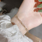 Thick Gold Chain Bracelet with Heart Charm and Clasp