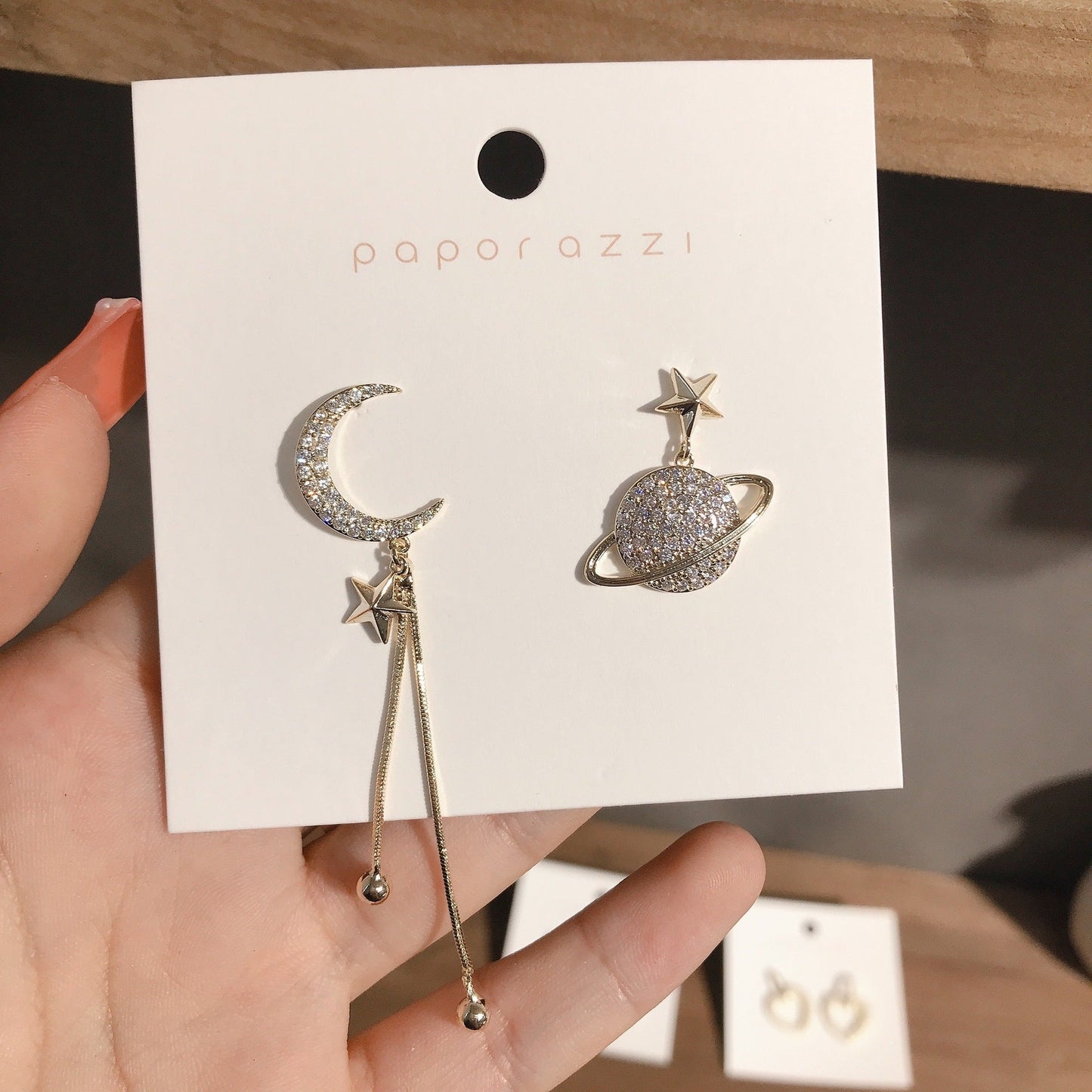 Asymmetrical Planet and Moon Earrings