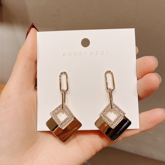 Golden Abstract Geometric Earrings