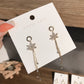 Crystal Embellished Flower Dangle Earrings