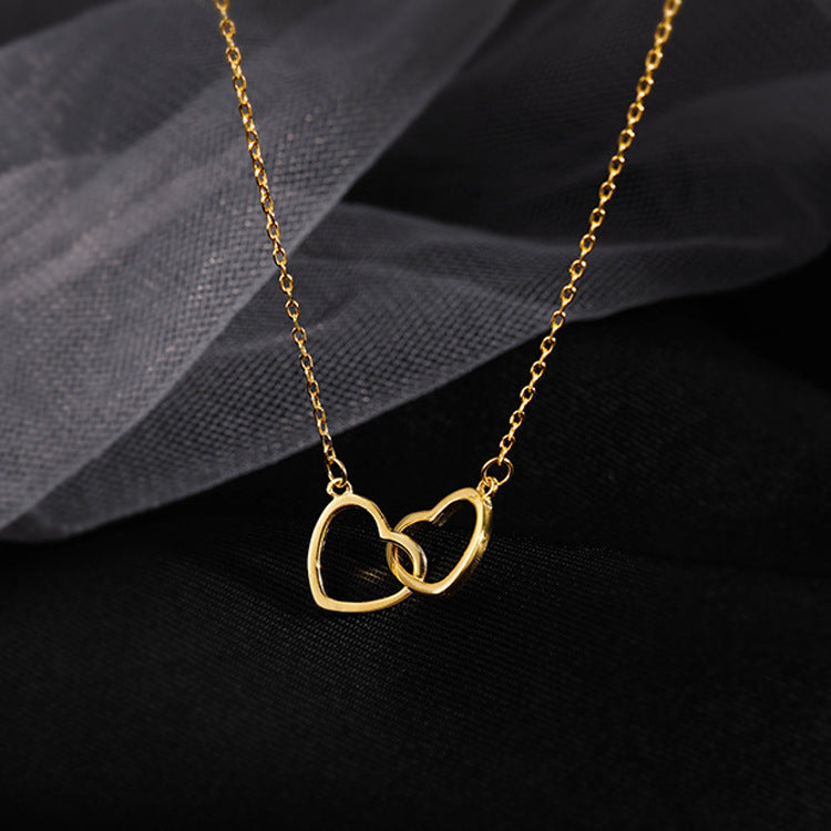 Linked Hearts Thin Chain Necklace