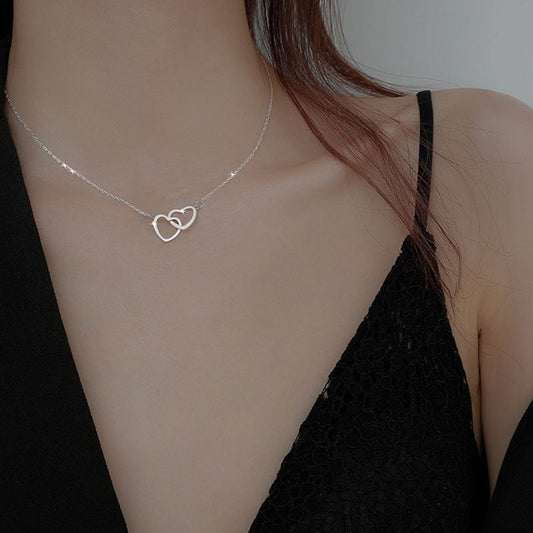 Linked Hearts Thin Chain Necklace