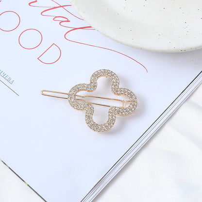 Crystal Embellished Clover Hair Pin