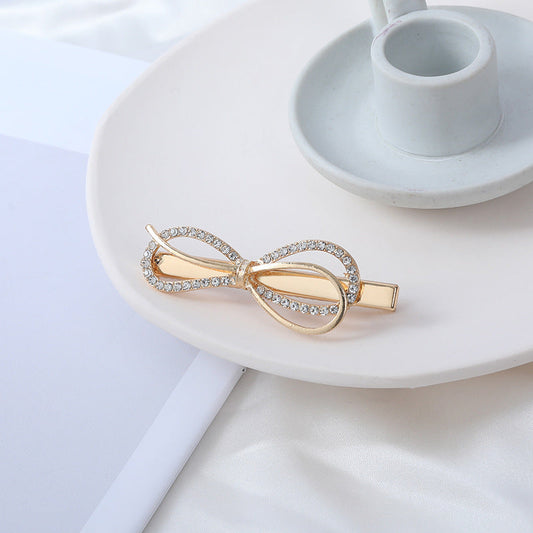 Crystal Embellished Round Bow Hair Pin