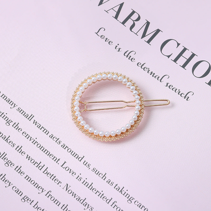 Pearl Embellished Circle Hair Pin