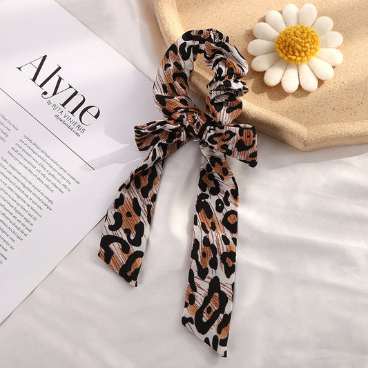 Cheetah Ribbon Scrunchy