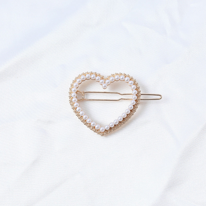 Pearl Embellished Heart Hair Pin