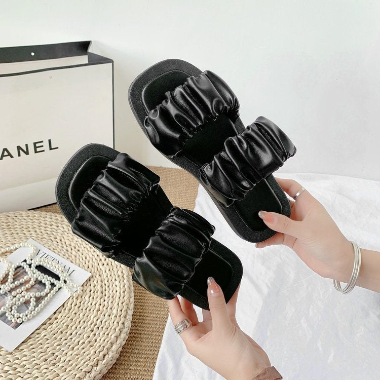 Ruched Platform Sandals