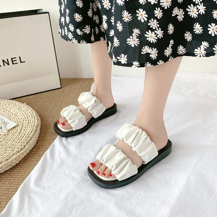 Ruched Platform Sandals