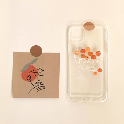 Fresh Orange Clear Phone Case