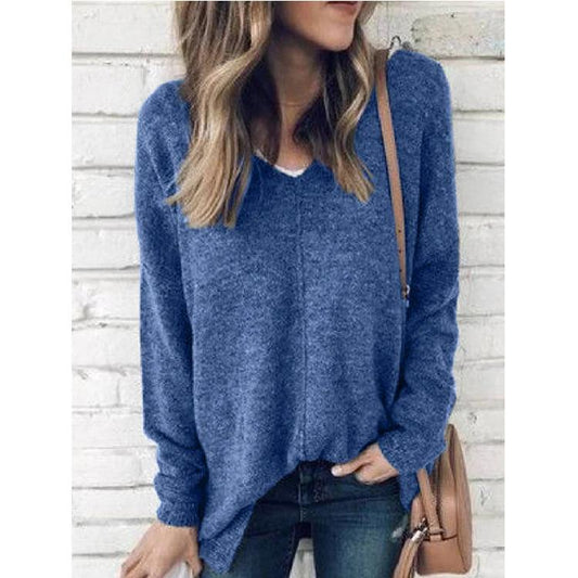 V-Neck Light Fleece Pullover Top