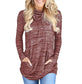 Drawstring Pocket Cowl Neck Pullover