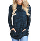 Drawstring Pocket Cowl Neck Pullover