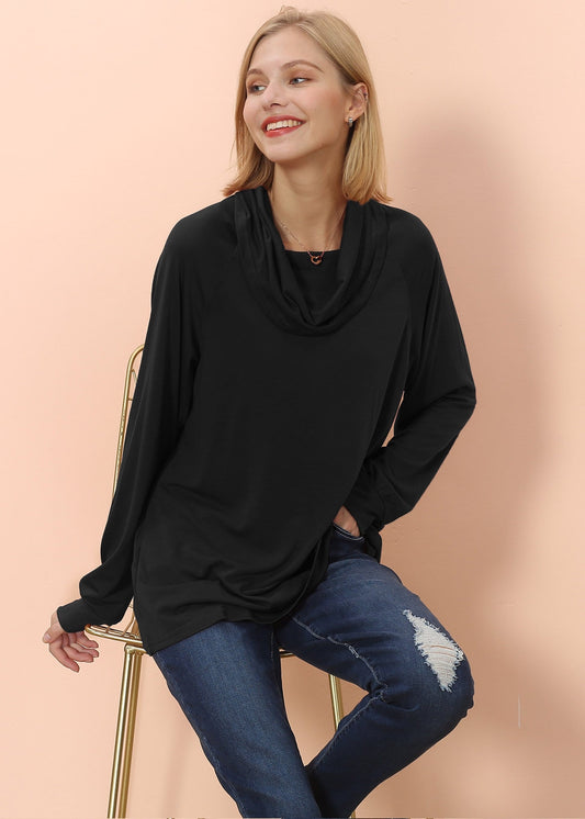 Cowl Neck Long Sleeve Pullover