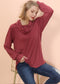 Cowl Neck Long Sleeve Pullover