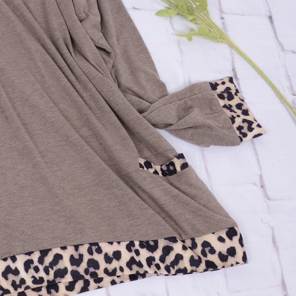 Leopard Contrast Pocket Pullover