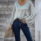 Puffed Sleeve V-Neck Blouse