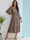 Puffed Sleeve Gathered A-Line Dress
