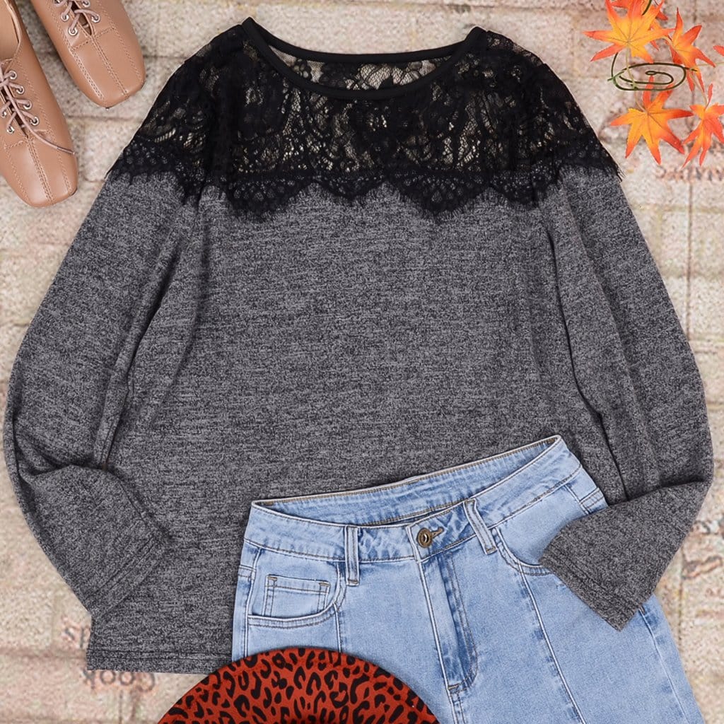 Lace Shoulder Summer Pullover