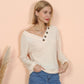 Drop Shoulder Textured Knit Sweater