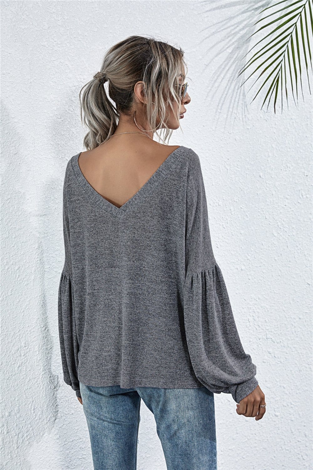 Heather Off-Shoulder Pocket Tunic Top