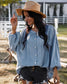 Button Down Gathered Cuff Blouse