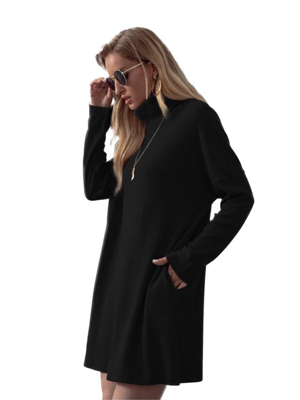 Soft Turtleneck Tunic Sweater