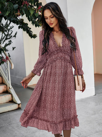 Ruffle Dot Print Dress