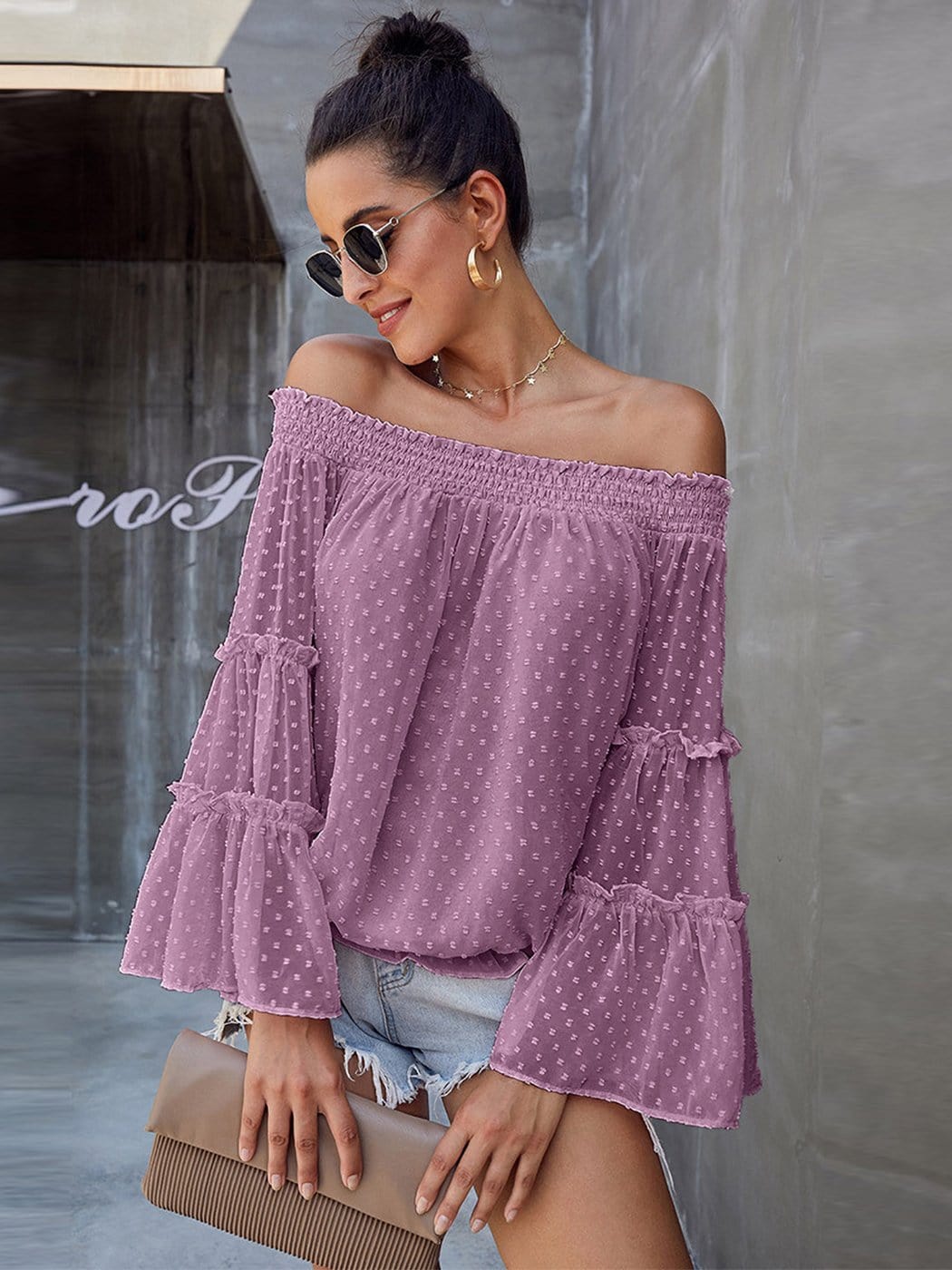 Off-Shoulder Ruffle Blouse