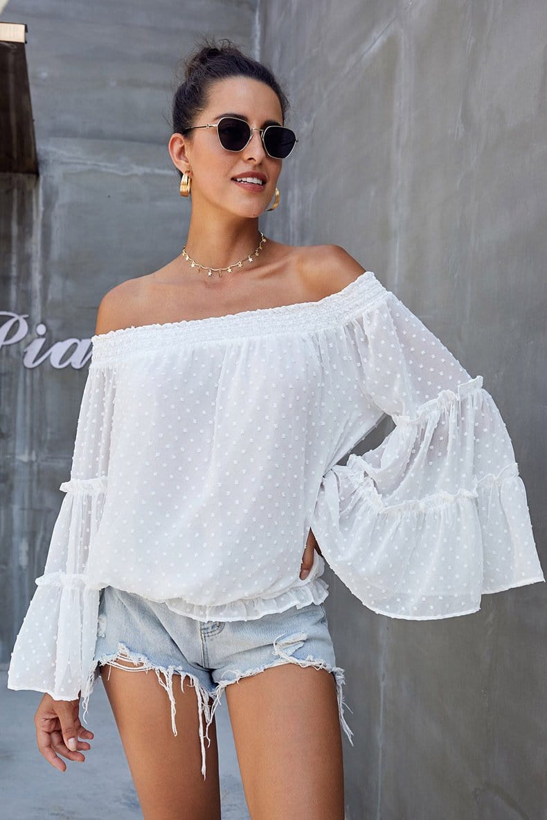 Off-Shoulder Ruffle Blouse