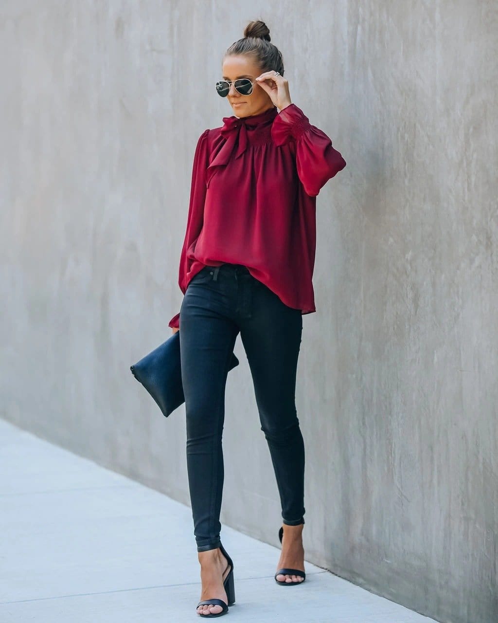 Date Night Bow Neck Blouse