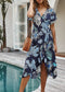 Tropical Print Summer Wrap Dress