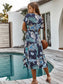 Tropical Print Summer Wrap Dress