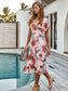 Tropical Print Summer Wrap Dress