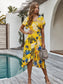 Tropical Print Summer Wrap Dress