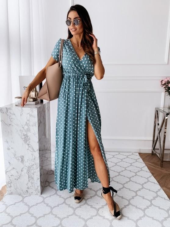 Polka Dot Wrap Dress | S-2XL