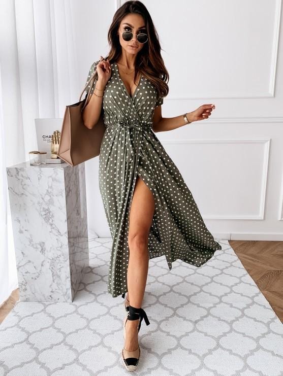 Polka Dot Wrap Dress | S-2XL