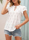 Eyelet Ruffle Sleeve Tie Blouse