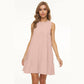 Round Neck Tiered Shift Dress