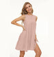 Round Neck Tiered Shift Dress